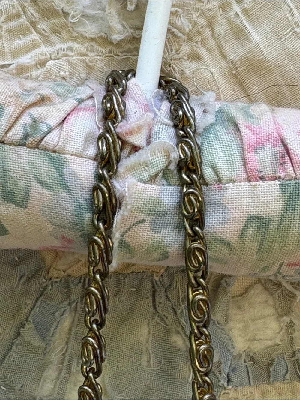 Vintage La Regale Navy Beaded Shell Clutch with Gold Chain